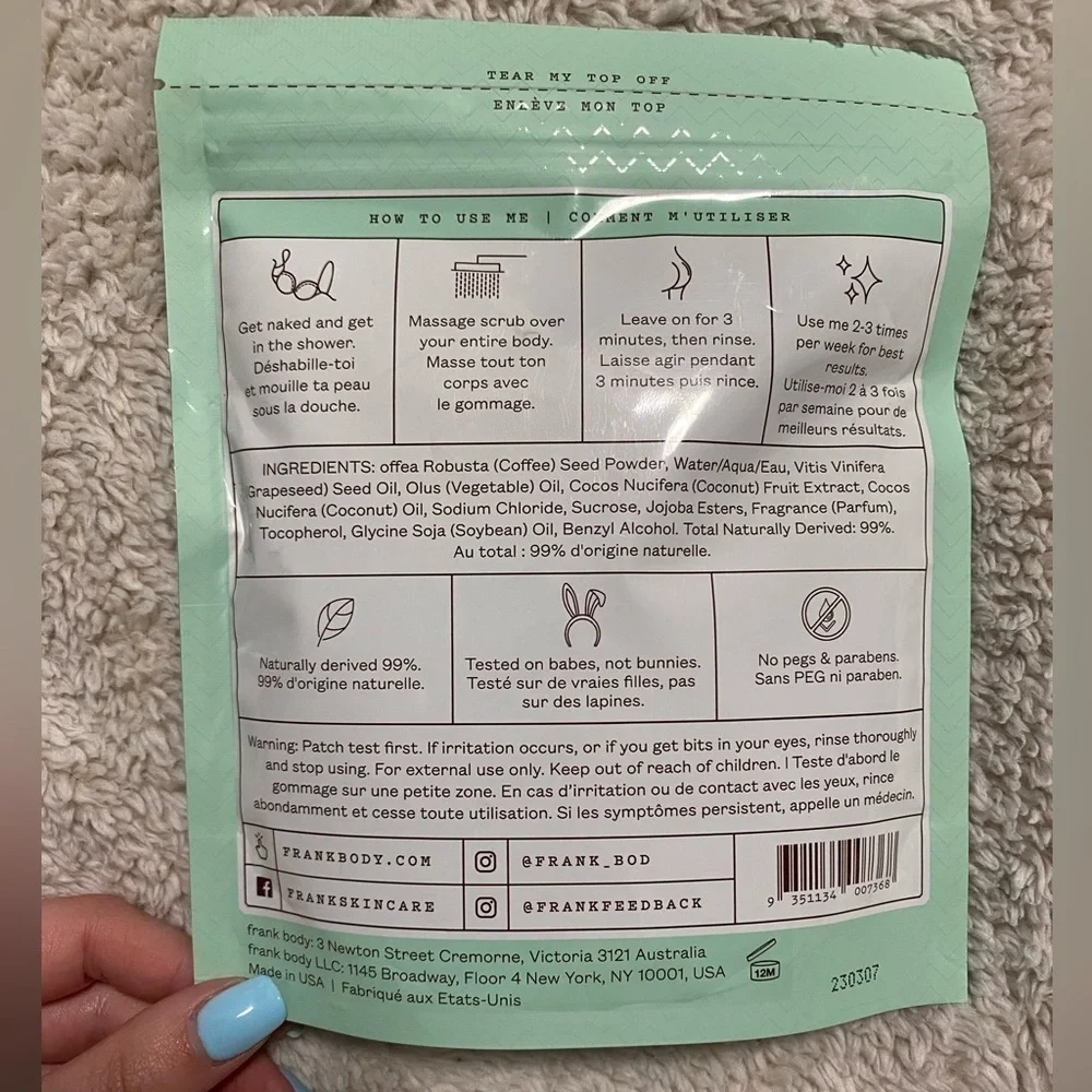 NEW Frank Body Coconut Coffee Body Scrub - Picture 2 of 4